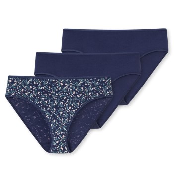 Schiesser Trusser 3P Cotton Essentials Tai Marine mønster bomuld 36 Dame