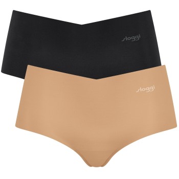 Sloggi Trusser 2P ZERO Microfibre Shorts Sort/Hud Large Dame
