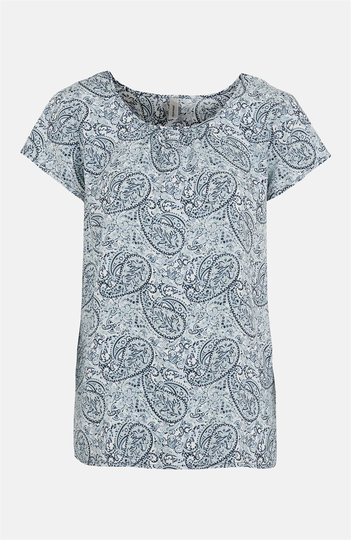 Mønstret viskosebluse Odelia