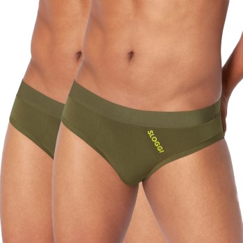 Sloggi 2P Men GO Allround Sport Brief Mørkgrøn micromodal One Size Herre