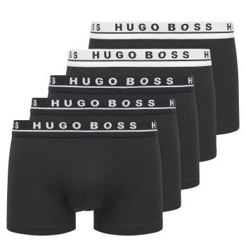 BOSS Cotton Boxer Trunks 5P Sort bomuld Large Herre