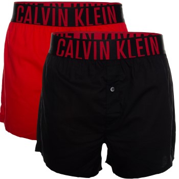 Calvin Klein 2P Intense Power Slim Fit Boxer Shorts Sort/Rød bomuld X-Large Herre
