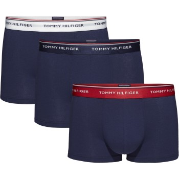 Tommy Hilfiger 3P Premium Essentials Low Rise Trunk Blå/Hvid bomuld Large Herre