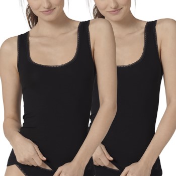 Sloggi 2P GO Tank Top Sort bomuld Large Dame