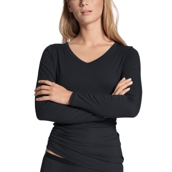 Calida Natural Joy Shirt Long Sleeve Marineblå Large Dame