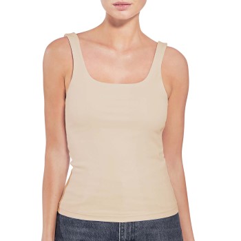Bread and Boxers Women Tank Top With Scoop Back Beige økologisk bomuld Large Dame