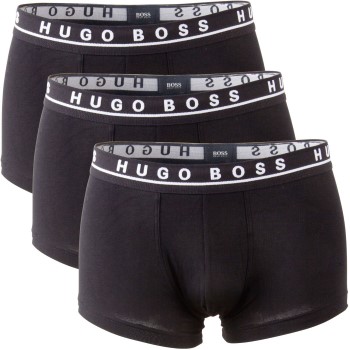 Hugo Boss 3P Cotton Stretch Trunks Sort bomuld Medium Herre