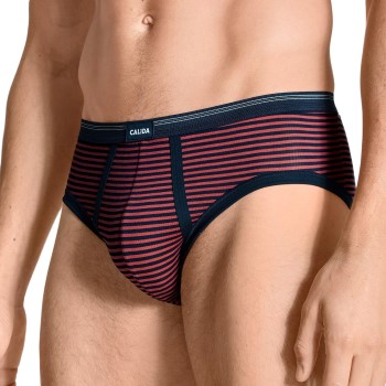 Calida Yellowbration Brief Rødstribet bomuld Medium Herre