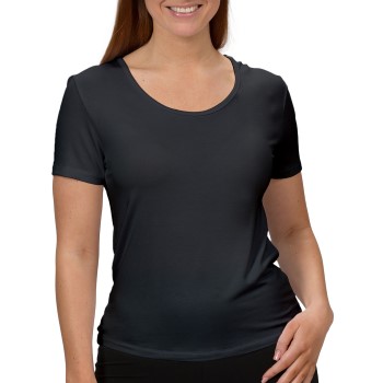 Trofe Bamboo Solids T-shirt Sort Bambus Large Dame