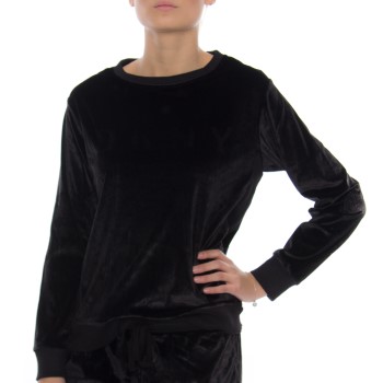 DKNY Insert Logo LS Sleep Top Sort polyester Large Dame
