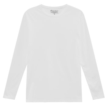 Bread and Boxers Long Sleeve Crew Neck Hvid økologisk bomuld Large Herre