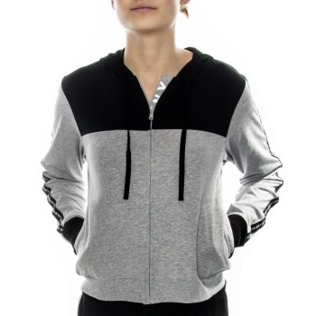 DKNY Spell It Out LS Hoodie Grå Small Dame