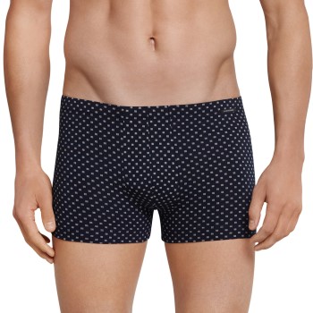 Schiesser Day and Night Printed Boxer Brief Mørkblå bomuld Large Herre