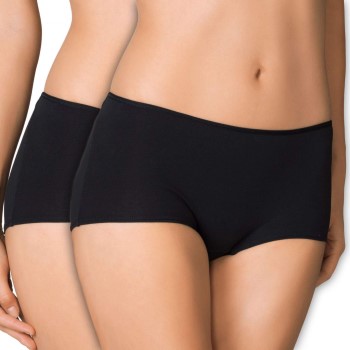 Calida Trusser 2P Benefit Women Regular Panty Sort bomuld Large Dame