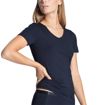 Calida Natural Joy Top Short Sleeve Mørkblå Large Dame
