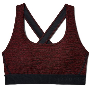 Under Armour Bh Crossback Jacquard Sports Bra Rød Mønster polyester Small Dame