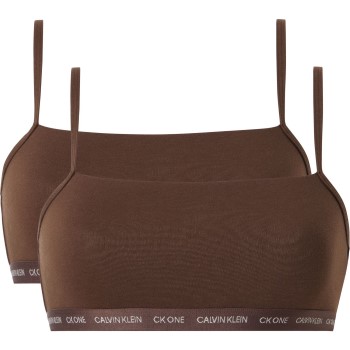 Calvin Klein Bh 2P One Cotton Unlined Plus Bralette Mørkbrun 3XL Dame