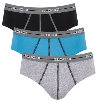 Sloggi 3P Men Start Midi C3P Grå/Sort bomuld XX-Large Herre