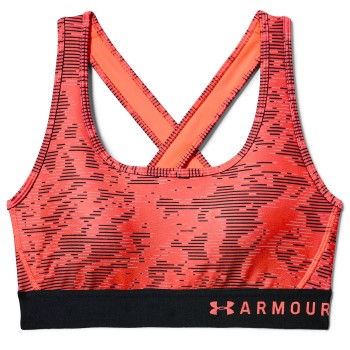 Under Armour Bh Mid Crossback Print Sports Bra Rød Mønster polyester Small Dame