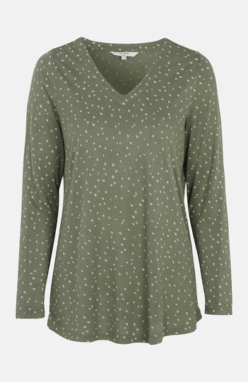 Mønstret jerseybluse