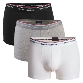 Tommy Hilfiger 3P Stretch Trunk Premium Essentials Sort/Grå bomuld Small Herre