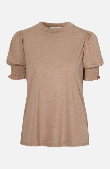 Jerseybluse med smocksyede sømme Ivana