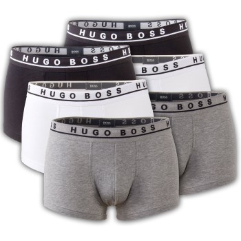 Hugo Boss 6P Cotton Stretch Trunks Hvid/Sort bomuld XX-Large Herre