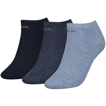 Calvin Klein Strømper 3P Chloe Cotton CK Logo Liner Socks Blå One Size Dame