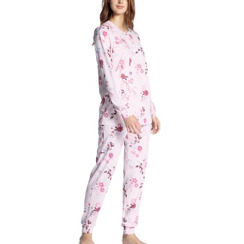 Calida Cosy Cotton Nights Pyjama With Cuff Rosa Mønster bomuld Large Dame
