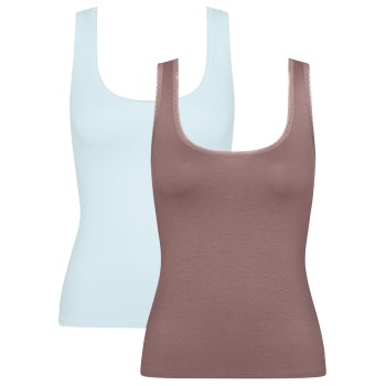 Sloggi 2P GO Tank Top Blå/Rosa bomuld Small Dame