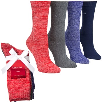 Calvin Klein Strømper 4P Isla Holiday Sprakle Crew Socks Rød Strl 37/41 Dame