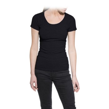 Bread and Boxers Crew Neck Woman Sort økologisk bomuld Large Dame