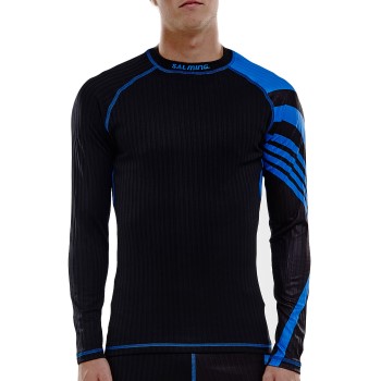 Salming Baselayer LS Tee Men Sort/Blå polyester Large Herre