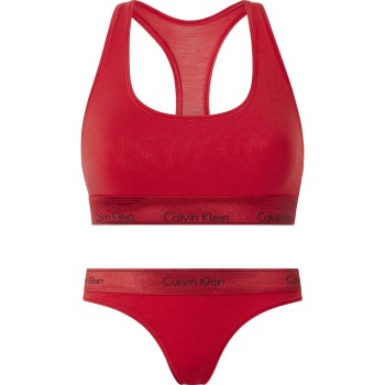 Calvin Klein Trusser Modern Cotton Metallic Set Rød Large Dame