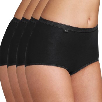 Sloggi Trusser 4P Basic Plus Maxi Sort bomuld 38 Dame