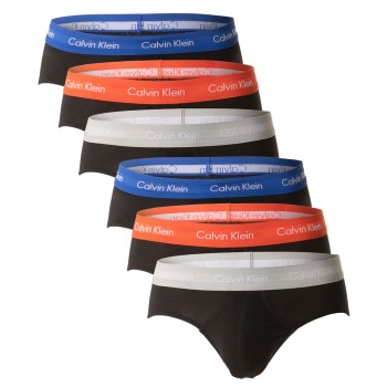 Calvin Klein 6P Cotton Stretch Hip Brief Sort bomuld Medium Herre