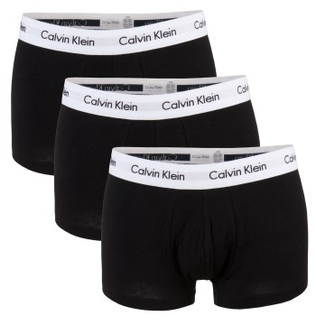 Calvin Klein 3P Cotton Stretch Low Rise Trunks Sort bomuld Small Herre
