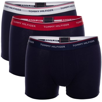 Tommy Hilfiger 3P Stretch Trunk Premium Essentials Marine/Rød bomuld Large Herre