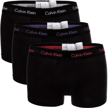 Calvin Klein 3P Cotton Stretch Low Rise Trunks Sort bomuld Medium Herre