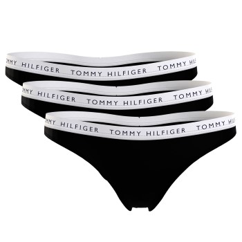 Tommy Hilfiger Trusser 3P Recycled Essentials Thong Sort Medium Dame