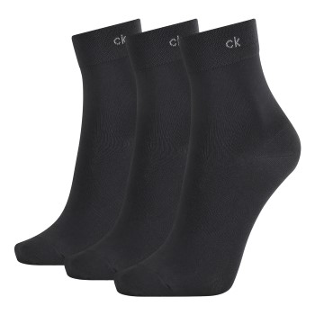 Calvin Klein Strømper 3P Juno Short Crew Sock Sort polyamid Strl 37/41 Dame
