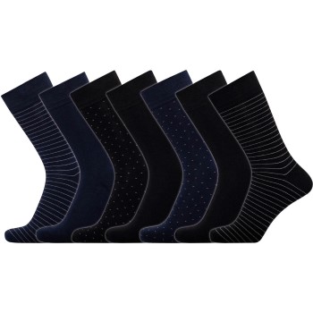 JBS Strømper 7P Bamboo Socks Sort/Blå Str 41/45
