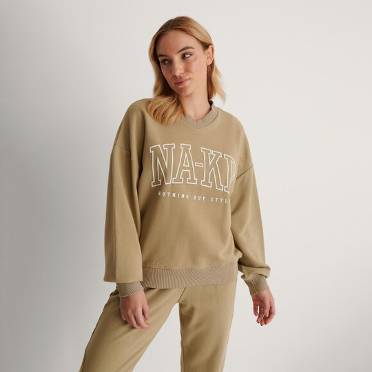 Print v-neck sweat
