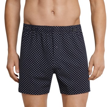 Schiesser Day and Night Printed Boxershorts Mørkblå bomuld Large Herre