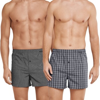 Schiesser 2P Essentials Boxer Shorts Grå bomuld Large Herre