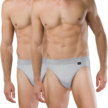 Schiesser 2P Authentic Rio Briefs Grå bomuld Large Herre
