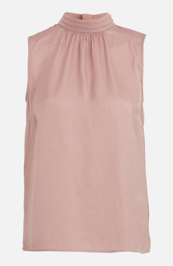 Ærmeløs satinbluse Pamela