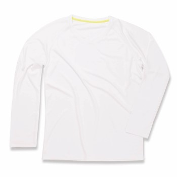 Stedman Active 140 Long Sleeve Hvid polyester Large Herre