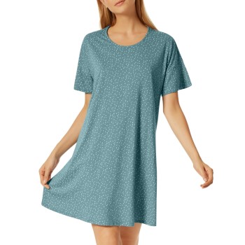 Schiesser Minimal Comfort Fit Nightdress Grøn Mønster 38 Dame