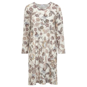 Damella Paisley Flower Long Sleeve Nightdress Hvid Mønster bomuld Large Dame